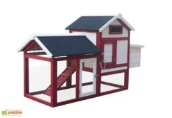 Poulailler En Bois Bicolore Standard 2-3 Poules (150 X 60 X 90 Cm)