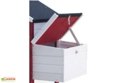 Poulailler En Bois Bicolore Standard 2-3 Poules (150 X 60 X 90 Cm) 11 Poulailler En Bois Bicolore Standard 2-3 Poules (150 X 60 X 90 Cm) -Abriet Mobilier Soldes Boutique poulailler bois rouge blanc trois poules 9 1