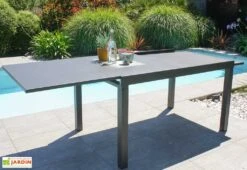 Table De Jardin Extensible En Aluminium Gaston – 135/270 Cm -Abriet Mobilier Soldes Boutique rallonge table exterieur aluminium gaston