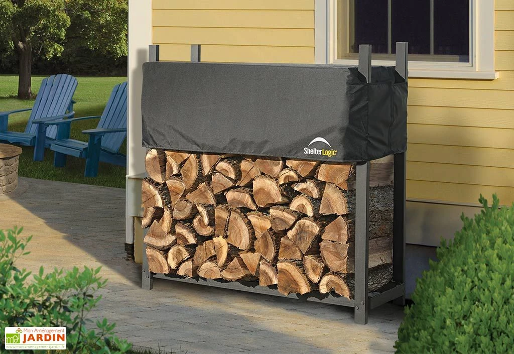 Range-Bûches En Acier Epoxy + Bâche De Protection 0,5 M³ 3 Range-Bûches En Acier Epoxy + Bâche De Protection 0,5 M³ – Image 3