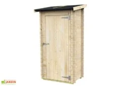Abri De Jardin Adossable En Bois De Pin Brut Arturo - 98 X 64 X 188 Cm