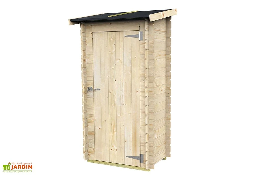Abri De Jardin Adossable En Bois De Pin Brut Arturo - 98 X 64 X 188 Cm 1 Abri De Jardin Adossable En Bois De Pin Brut Arturo - 98 X 64 X 188 Cm