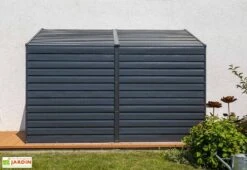 Armoire De Jardin En Acier Galvanisé 124 X 295 Cm 9 Armoire De Jardin En Acier Galvanisé 124 X 295 Cm -Abriet Mobilier Soldes Boutique remise jardin metal anthracite 1