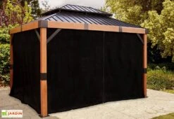 Rideaux En Polyester Noir Pour Pergola Fontana Sojag 10 M²