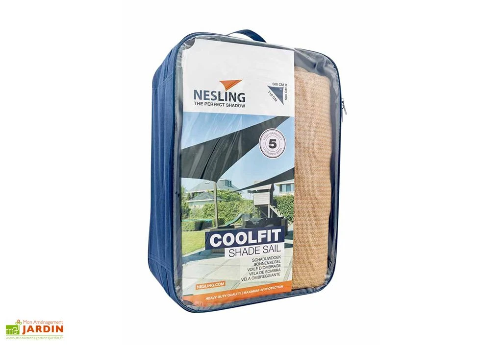 Nesling Voile D’ombrage Triangulaire En Polyéthylène Coolfit – 5 X 7,1 M 4 Nesling Voile D’ombrage Triangulaire En Polyéthylène Coolfit – 5 X 7,1 M – Image 4