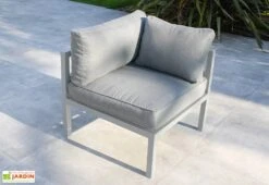 Salon De Jardin 6 Places En Aluminium - Beaubourg 8 Salon De Jardin 6 Places En Aluminium - Beaubourg -Abriet Mobilier Soldes Boutique salon angle terrasse beaubourg blanc