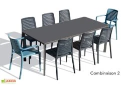 Salon De Jardin : 1 Table 200 X 90 Cm + 6 Chaises + 2 Fauteuils – Park -Abriet Mobilier Soldes Boutique salon de jardin