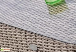 Salon De Jardin Résine Tressée 1/2 Ronde Grise Isa 4 Pièces -Abriet Mobilier Soldes Boutique salon de jardin 4