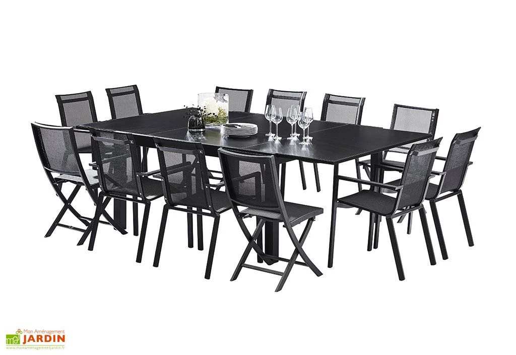 Salon De Jardin Carré Whitestar : 1 Table Extensible + 8 Fts + 4 Chs 2 Salon De Jardin Carré Whitestar : 1 Table Extensible + 8 Fts + 4 Chs – Image 2