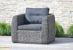 Salon De Jardin Bahamas : 1 Banquette + 2 Fts + 1 Table + 1 Desserte 6 Salon De Jardin Bahamas : 1 Banquette + 2 Fts + 1 Table + 1 Desserte -Abriet Mobilier Soldes Boutique salon de jardin aluminium resine tressee fauteuil