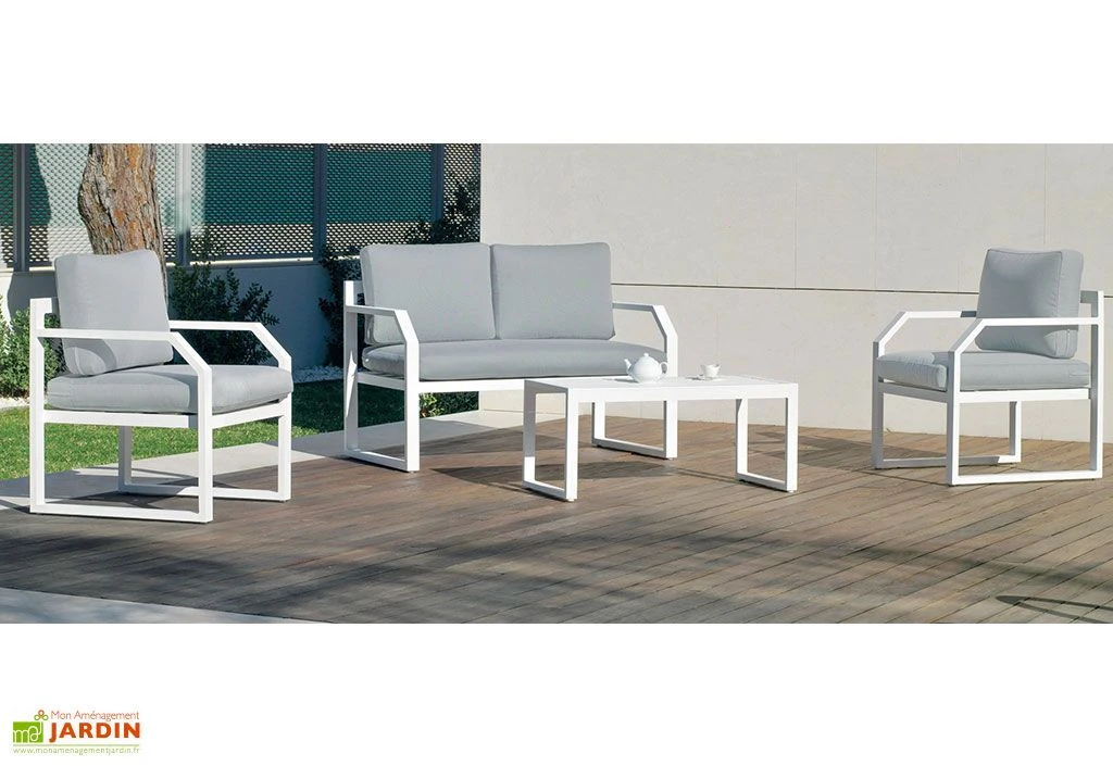Hevea Salon De Jardin En Aluminium Blanc Genova – 4 Places 1 Hevea Salon De Jardin En Aluminium Blanc Genova – 4 Places
