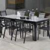 Salon De Jardin HPL Star : Table Extensible Alu + 8 Fauteuils