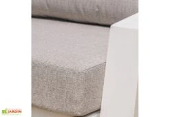 Salon De Jardin En Aluminium Blanc Table Canapé 5 Places - Ibiza -Abriet Mobilier Soldes Boutique salon de jardin ibiza 2