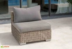 Salon De Jardin Résine Tressée Beige Montmartre - 7 Pièces -Abriet Mobilier Soldes Boutique salon de jardin re sine tresse e beige montmartre 7 pie ces 2