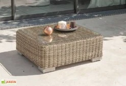 Salon De Jardin Résine Tressée Beige Montmartre - 7 Pièces -Abriet Mobilier Soldes Boutique salon de jardin re sine tresse e beige montmartre 7 pie ces