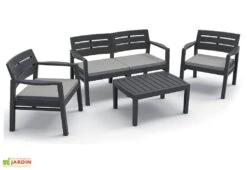 Salon De Jardin Java : 1 Sofa 2 Pl + 2 Fts + 1 Table