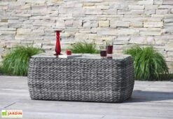 Salon De Jardin Bahamas : 1 Banquette + 2 Fts + 1 Table + 1 Desserte 7 Salon De Jardin Bahamas : 1 Banquette + 2 Fts + 1 Table + 1 Desserte -Abriet Mobilier Soldes Boutique salon de jardin table basse aluminium resine tressee