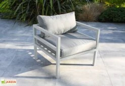 Salon De Jardin 6 Places En Aluminium - Beaubourg 10 Salon De Jardin 6 Places En Aluminium - Beaubourg -Abriet Mobilier Soldes Boutique salon fauteuil terrasse beaubourg blanc