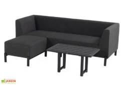 Salon De Jardin 3 Places En Aluminium Et Tissu Dion Set