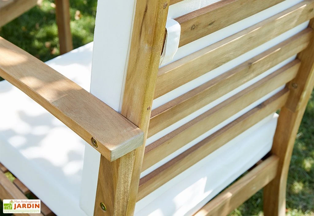 Salon De Jardin 6 Places Acacia – 1 Canapé, 1 Table Basse 2 Fauteuils 4 Salon De Jardin 6 Places Acacia – 1 Canapé, 1 Table Basse 2 Fauteuils – Image 4