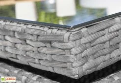 Salon De Jardin En Résine Tressée Encastrable Gris : 1 Table + 4 Fts 8 Salon De Jardin En Résine Tressée Encastrable Gris : 1 Table + 4 Fts -Abriet Mobilier Soldes Boutique salon jardin acier resine tressee grise 4places encastrable 2