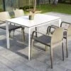 Salon De Jardin : 1 Table Aluminium 120 X 80 Cm + 4 Fauteuils – Dock