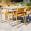 Salon De Jardin : 1 Table Aluminium 120 X 80 Cm + 4 Chaises – Town
