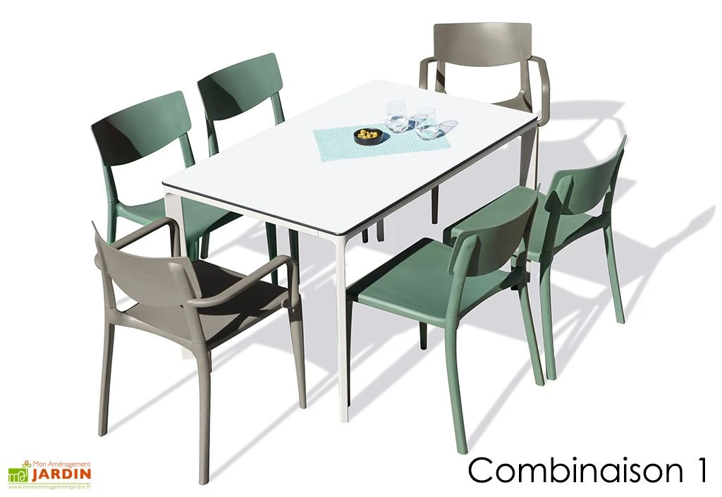 Salon De Jardin : 1 Table 160 X 90 Cm + 4 Chaises + 2 Fauteuils – Town 2 Salon De Jardin : 1 Table 160 X 90 Cm + 4 Chaises + 2 Fauteuils – Town – Image 2