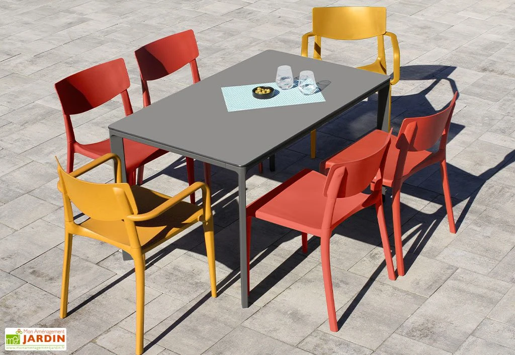 Salon De Jardin : 1 Table 160 X 90 Cm + 4 Chaises + 2 Fauteuils – Town 1 Salon De Jardin : 1 Table 160 X 90 Cm + 4 Chaises + 2 Fauteuils – Town