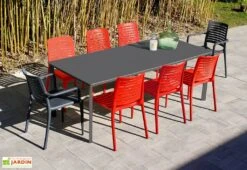 Salon De Jardin : 1 Table 200 X 90 Cm + 6 Chaises + 2 Fauteuils – Park