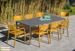 Salon De Jardin : 1 Table 200 X 90 Cm + 6 Chaises + 2 Fauteuils – Town