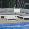 Hevea Salon De Jardin En Aluminium Anastacia Blanc + Coussins Gris Marinland