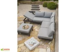 Salon De Jardin D'Angle Aluminium Gris Anthracite New-York -Abriet Mobilier Soldes Boutique salon jardin aluminium anthracite new york 9