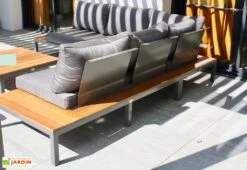 Salon De Jardin 6 Places En Aluminium Et Bois De Teck Nagano 11 Salon De Jardin 6 Places En Aluminium Et Bois De Teck Nagano -Abriet Mobilier Soldes Boutique salon jardin aluminium bois teck 6 places canape 4