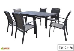 Salon De Jardin Aluminium Modulo Gris Anthracite (TB + FT) -Abriet Mobilier Soldes Boutique salon jardin aluminium gris anthracite modulo 4 12 personnes 2