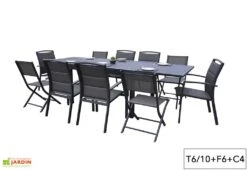 Salon De Jardin Aluminium Modulo Gris Anthracite (TB + FT + CH) 8 Salon De Jardin Aluminium Modulo Gris Anthracite (TB + FT + CH) -Abriet Mobilier Soldes Boutique salon jardin aluminium gris anthracite modulo 4 12 personnes chaise fauteuil 4