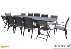 Salon De Jardin Aluminium Modulo Gris Anthracite (TB + FT + CH) 9 Salon De Jardin Aluminium Modulo Gris Anthracite (TB + FT + CH) -Abriet Mobilier Soldes Boutique salon jardin aluminium gris anthracite modulo 4 12 personnes chaise fauteuil 5