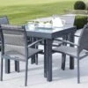 Salon De Jardin Modulo : Table Extensible + 4 Fauteuils Gris