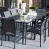 Salon De Jardin Modulo : Table Extensible + 10 Fauteuils Gris