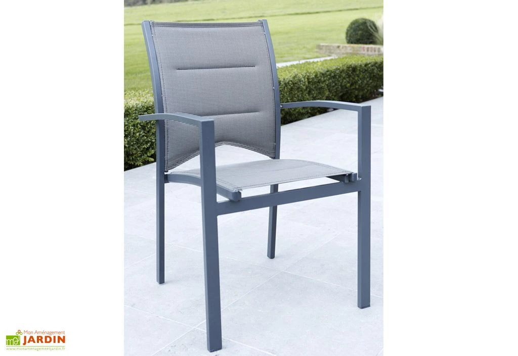 Salon De Jardin Modulo : Table Extensible + 10 Fauteuils Gris 4 Salon De Jardin Modulo : Table Extensible + 10 Fauteuils Gris – Image 4