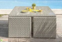 Salon De Jardin En Aluminium Et Résine Tressée Oceane Lunch – 8 Places -Abriet Mobilier Soldes Boutique salon jardin aluminium resine tressee 8 places oceane lunch 4