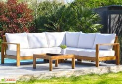 Salon De Jardin D’angle En Aluminium 5 Places - Majorque