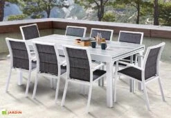 Salon De Jardin Aluminium : Table Extensible 200/320 Cm + Fauteuils 11 Salon De Jardin Aluminium : Table Extensible 200/320 Cm + Fauteuils -Abriet Mobilier Soldes Boutique salon jardin aluminium wilsa 600335