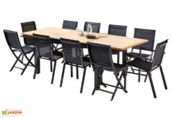 Salon De Jardin Bali : Table Extensible + 6 Fauteuils + 4 Chaises
