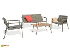 Salon De Jardin 4 Places En Inox Et Corde Tressée Concarneau