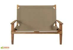 Salon De Jardin En Bois D’Acacia Et Tissu 4 Places Primavera Taupe -Abriet Mobilier Soldes Boutique salon jardin bois acacia 4 places 5