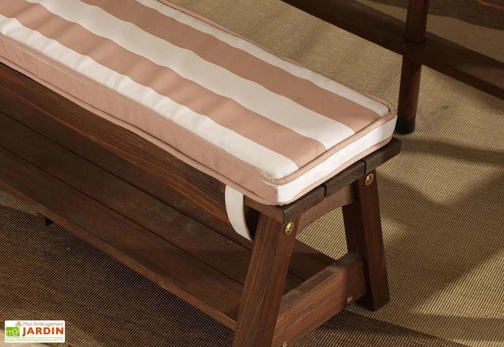 KidKraft Salon De Jardin Bois Pour Enfants : Table, Bancs, Parasol Taupe 5 KidKraft Salon De Jardin Bois Pour Enfants : Table, Bancs, Parasol Taupe – Image 5