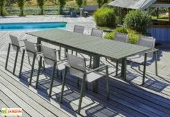 Salon De Jardin Haut 8 Places En Aluminium Et Textilène - Miami