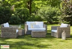 Salon De Jardin En Kubu 4/5 Places – 2 Tables, 1 Canapé Et 2 Fauteuils