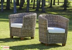 Salon De Jardin En Kubu 4/5 Places – 1 Table, 1 Canapé Et 2 Fauteuils -Abriet Mobilier Soldes Boutique salon jardin kubu une table 5